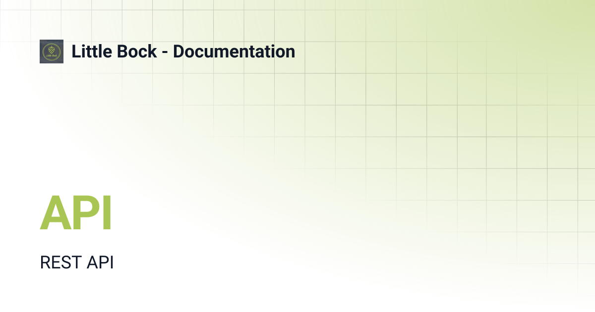 API | Little Bock - Documentation
